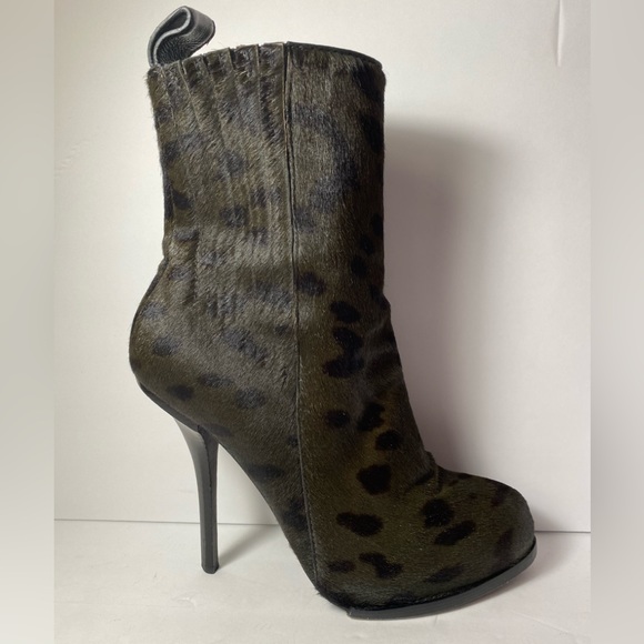 Alexander Wang aymeline Ponyhair boots heels Green Camo Leopard 36 - Picture 2 of 9